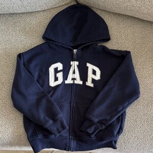 Boys Navy Gap Zip up Hoodie Size M